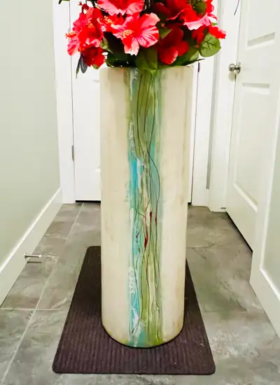 Large Tall Cylinder Floor Vase, View more