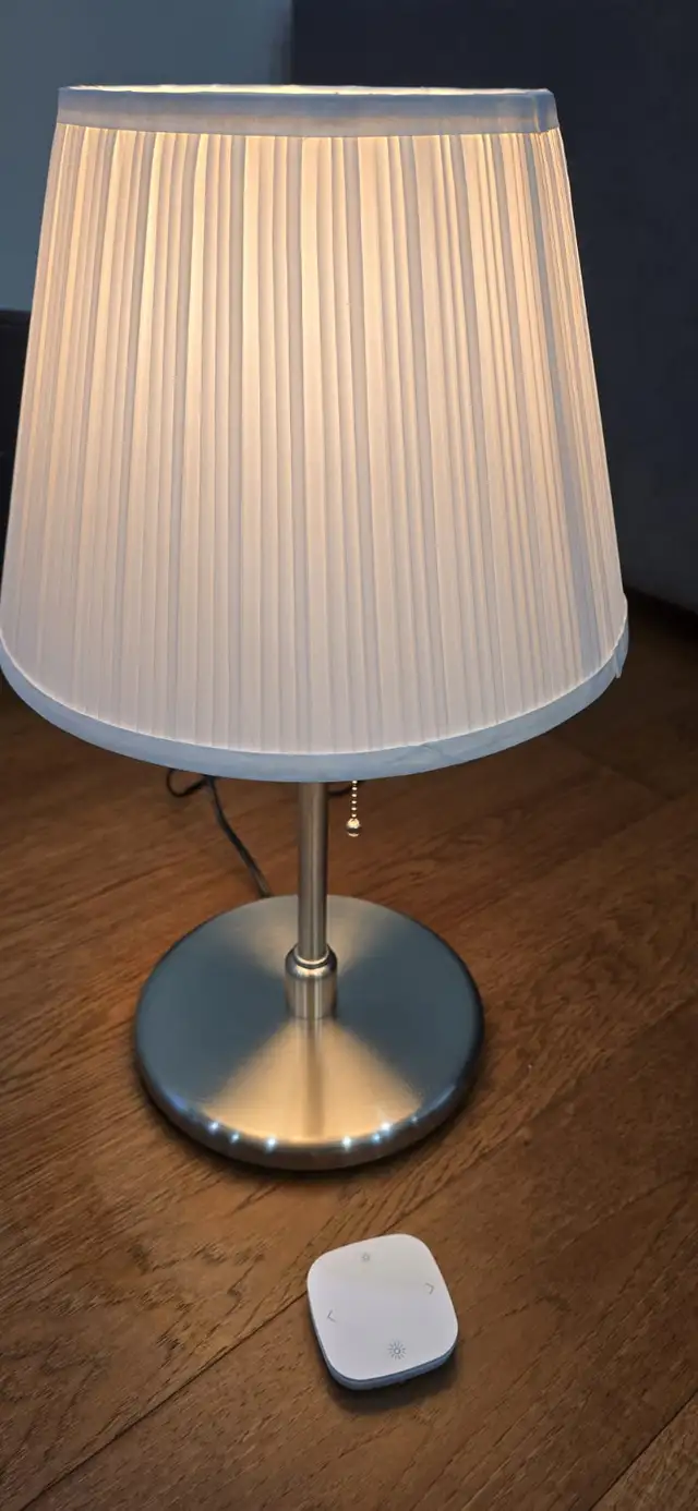 IKEA Table Lamp Nickel Plated Changing Color + Remote Control in Indoor Lighting & Fans in Markham / York Region - Image 2