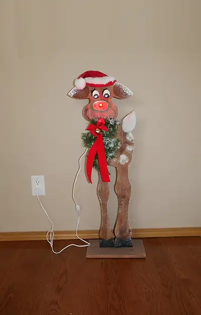 Christmas Decoration Wooden Rudolph - NW Hawkwood, View more