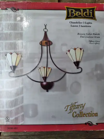 LUSTRE CHANDELIER  3 LUMIERE BELDI FINI BRUN, View more