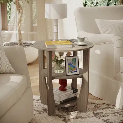 ✨Modern Round Side Table -Sturdy & Stylish (19.7" x 21.7"), View more