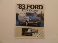 Brochure auto Ford Econoline 1983