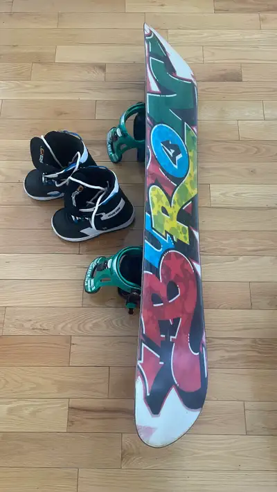 Snowboard, boots and bindings for sale, View more