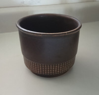 Vintage Small Ceramic Dark Brown Flower Pot
