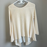 Moth Anthropologie Layered Open Back    Knit Sweater   Size S