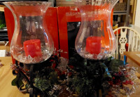 PERFECT FOR CHRISTMAS: Hurricane Lamps with Candles