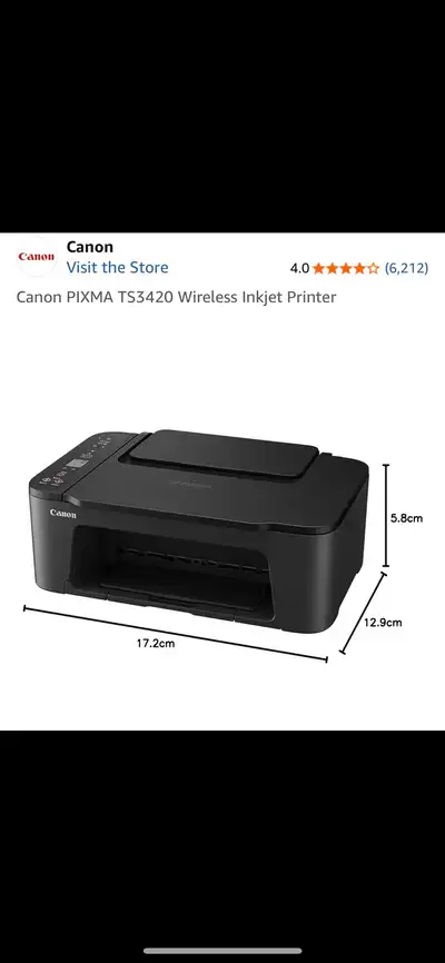 Canon PIXMA TS3420: Wireless Inkjey Printer, View more