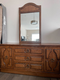 Dresser with Mirror and End Table