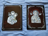 Joseph, Mary & Jesus Vietnamese Handmade Lacquer Paintings