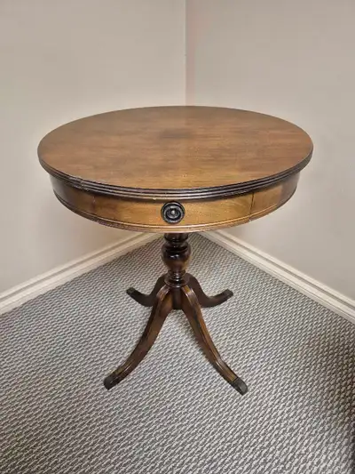 Antique Round Drum Table, View more