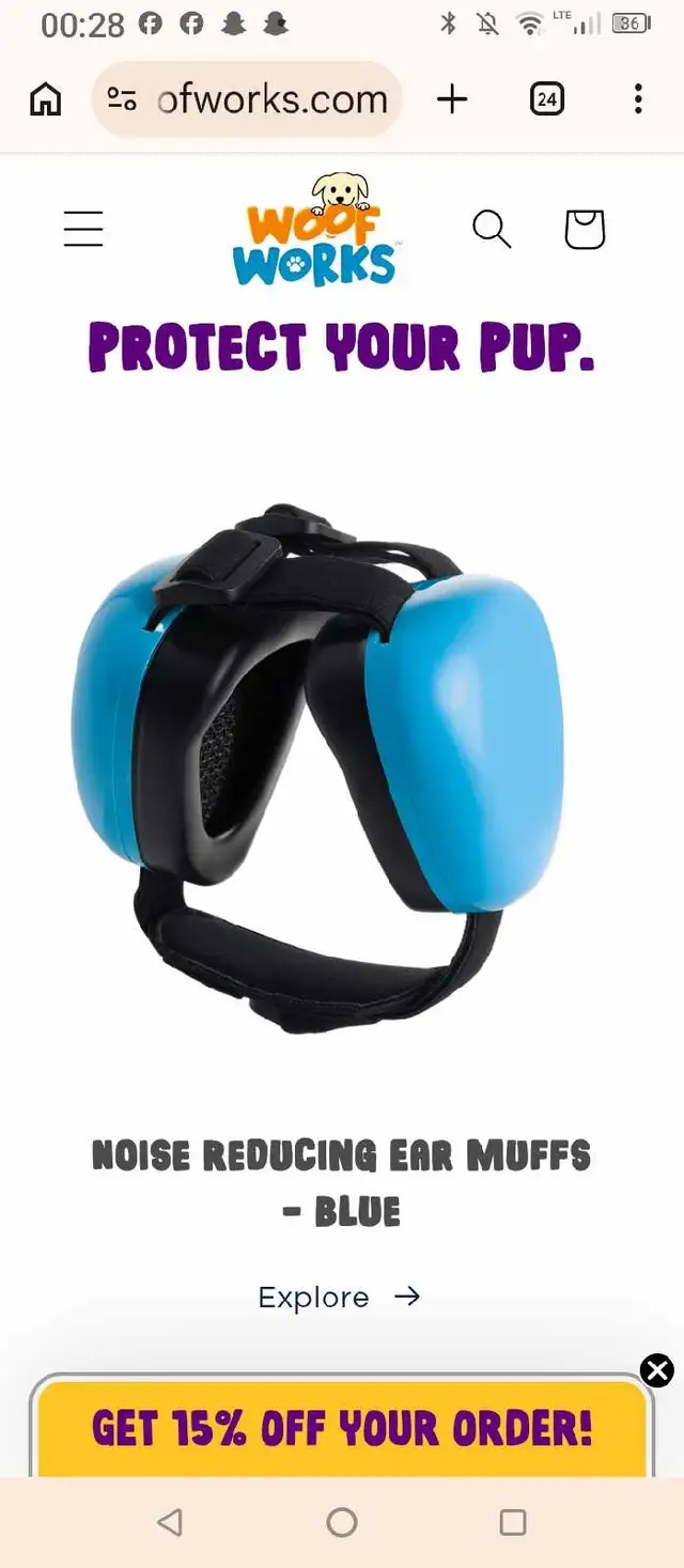 WoofWorks Dog Hearing Protection (Blue) in Accessories in St. Catharines - Image 6