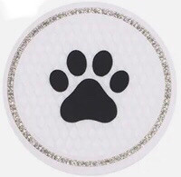 Dog Paw Car Cup Holder Coaster 2PCS (White)