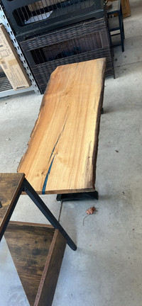 Custom wood live edge table 19 x 54 1/2 x 16 high