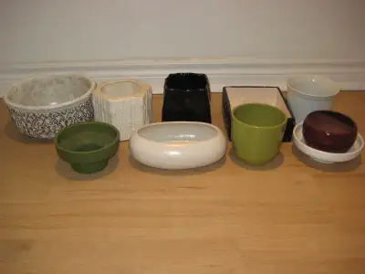 Down-sizing sale. 10 ceramic /terracotta planters plant pots in great condition, no chips no cracks,...