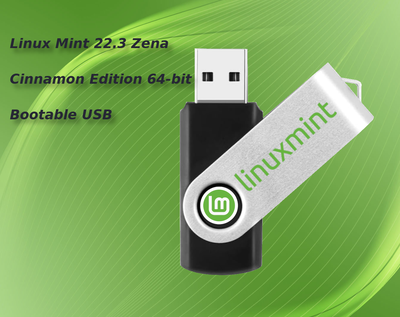 Linux Mint 22.3 Zena Cinnamon Edition 64bit Bootable/Live USB, View more