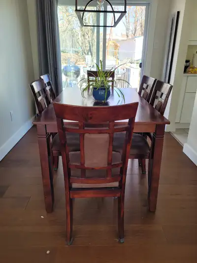 Dining room table and six chairs, View more