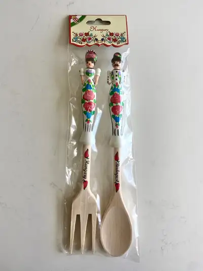 Salad Servers / Hungarian Souvenir, View more