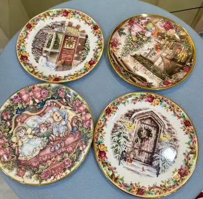 $99 for 4 Christmas plates Royal AlbertBone China Made in Englan, View more