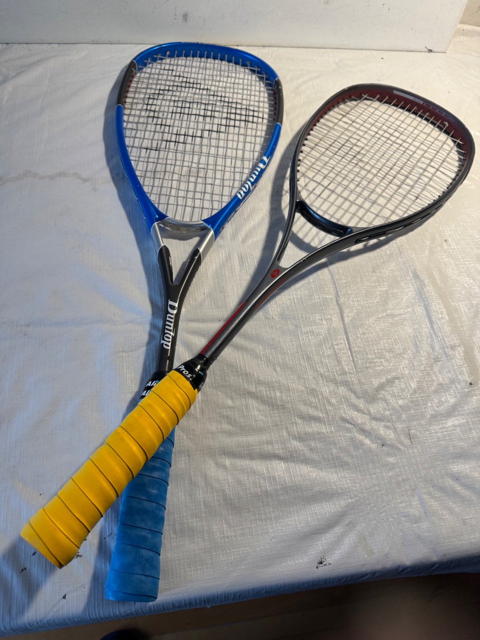 TWO SQUASH RACKETS BEGINNERS RACQUETS, NEW GRIP TAPE VALUE PRICE ...