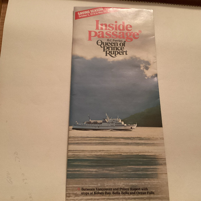 Vintage BC Queen of Prince Rupert Ferry Map, Schedule and Fares in Arts & Collectibles in Kamloops - Image 2