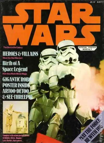 Magazines fold out to become a poster. Star Wars Official Poster Monthly magazines # 1, 2, 4, 5, 7,...