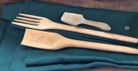 Primitive Hand Carved wooden Utensils -3 pieces