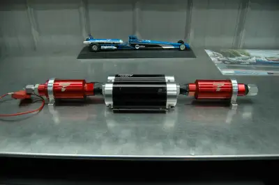 Holley 12-1400 fuel pump with dual Aeromotive #10 fuel filters with billet mounting brackets. Works...