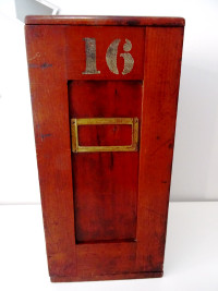 antique BANK DEPOSIT BOX safe Wooden w/ Drawer JEWELER LOCK BOX