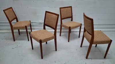 4 Scandinavian mid-century (mcm) teak dining chairs , View more