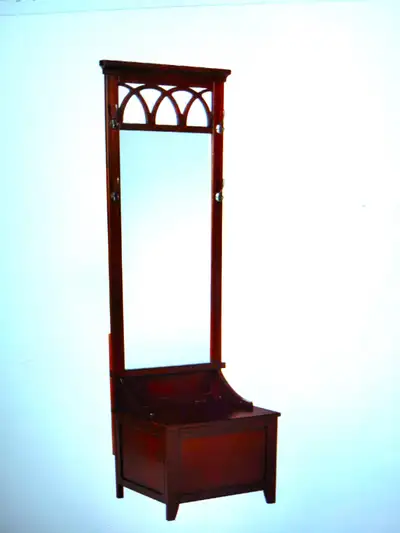 Hall tree bench with Mirror and storage, View more