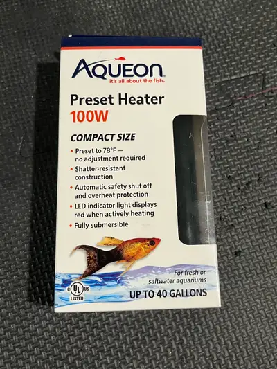 Brand new 100 Watt Preset aquarium heater. I have a few of these available. FOR FASTEST RESPONSE PLE...