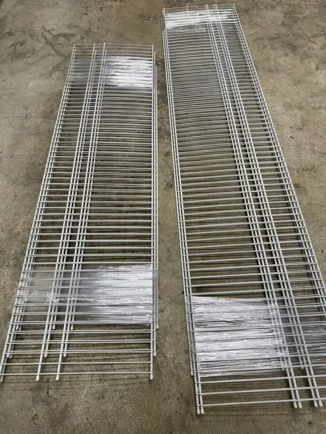 White Wire Closet Shelving & Accessories – Large Lot – $50