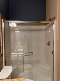 Glass sliding shower doors