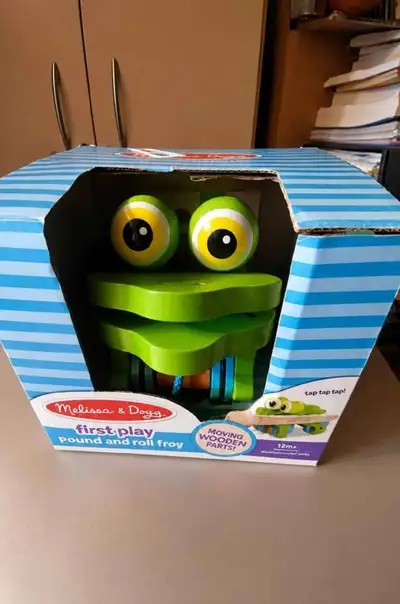 Melissa & Doug First Play Wooden Frolicking Frog Pull Toy, View more