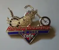 Vintage Rare HARLEY DAVIDSON New York CAFE Advertising Logo Pin