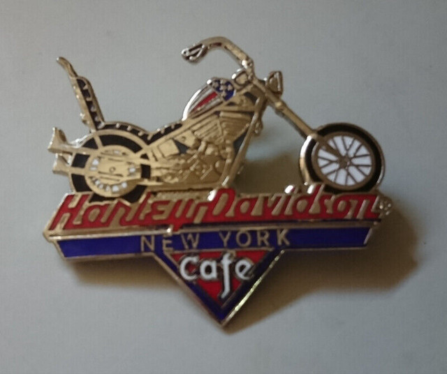 Vintage Rare HARLEY DAVIDSON New York CAFE Advertising Logo Pin in Arts & Collectibles in Oshawa / Durham Region