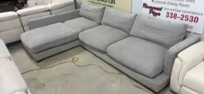 Brand new fabric sofa with chaise, View more