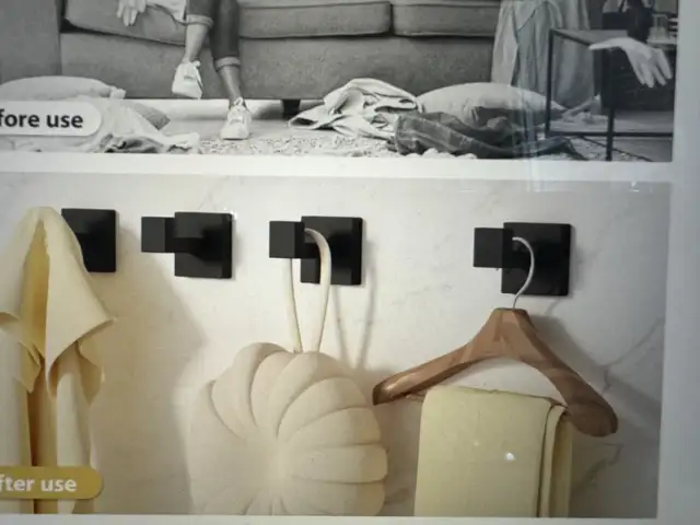 Two Black Towel Hooks, Square Style, New in Bathwares in Markham / York Region - Image 7