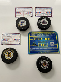 NHL Signed Hockey Pucks with COA  AD#2