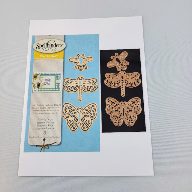 Spellbinders Flying Bugs Metal Die Cut Set Die D-Lites Bee Drago in Hobbies & Crafts in Strathcona County