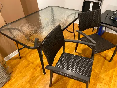 Excellent Condition Patio Table with 2 Patio Chairs, View more