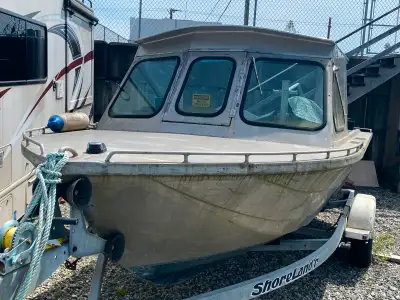 This a heavily built Aluminium boat with a cuddly cabin , powered with a Suzuki 115 outboard , 2new...
