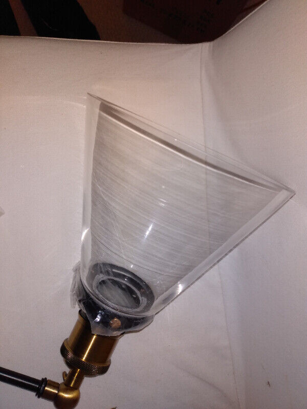 Brand new Wall lamp - black and gold, glass shade in Desks in City of Toronto