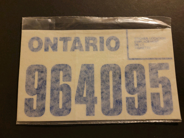 Vintage Ontario Snowmobile Licene Plates in sealed bag in Other in Oakville / Halton Region