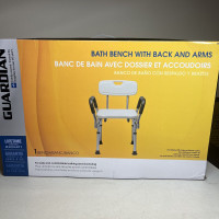 Guardian Bath Bench with Back and Arms in box brand new