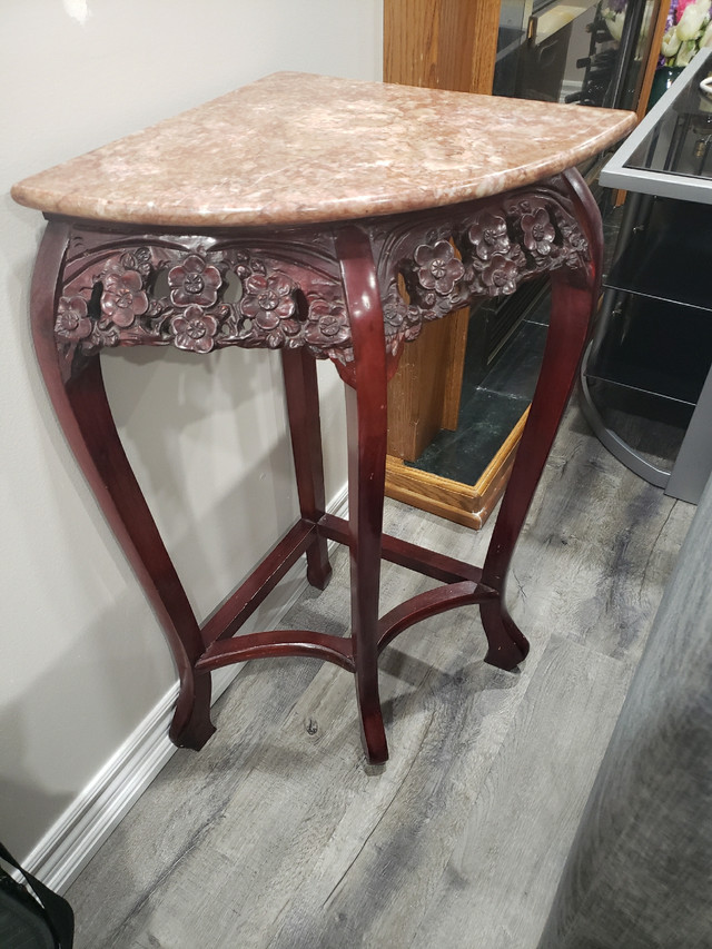 Antique Chinese Marble Corner Table in Other Tables in St. Catharines
