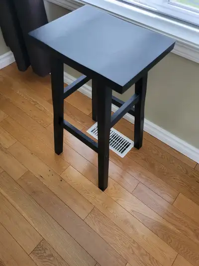 4 Black Wooden Stools, View more