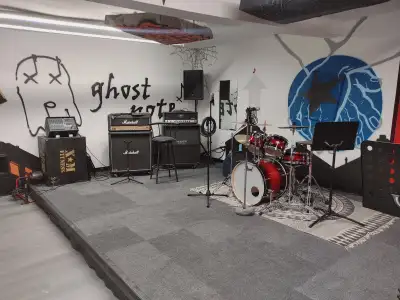 ghost note is an hourly rehearsal space for musicians, located right by yonge and bloor. rates start...