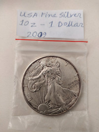 2009 US $1 Dollar 1 oz Silver Bullion Coin