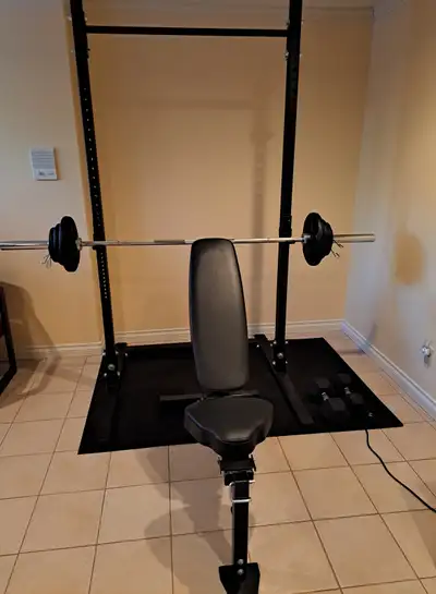 Exercise Squat/Bench Rack + Barbell, View more